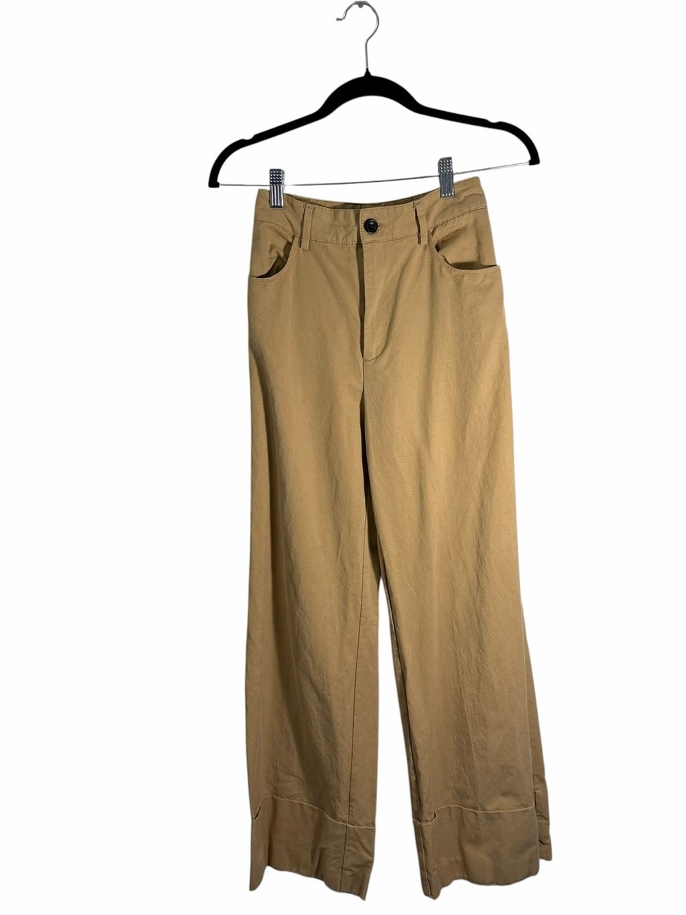 Zara Tan High Rise Wide Leg Trousers XS